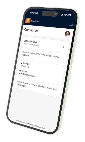 Contact opnemen met appHoreca