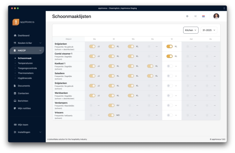 Digitale HACCP registratie horeca in appHoreca
